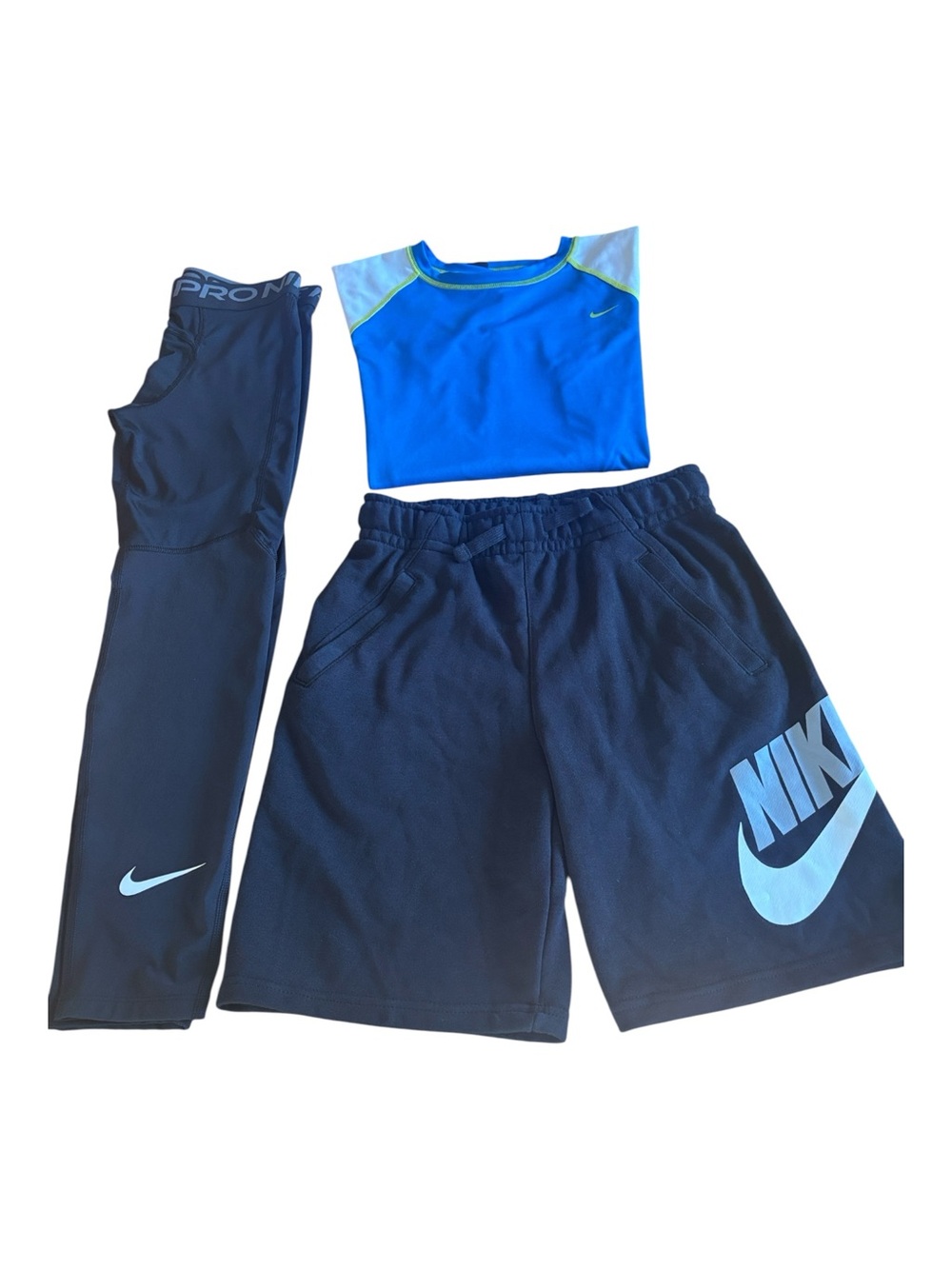 Nike Boys' Three piece Athletic set with pullover, tights and shorts (NWT)